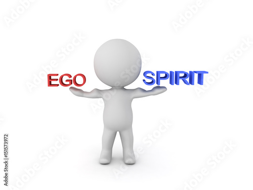 3D Character balacing ego and spirit photo