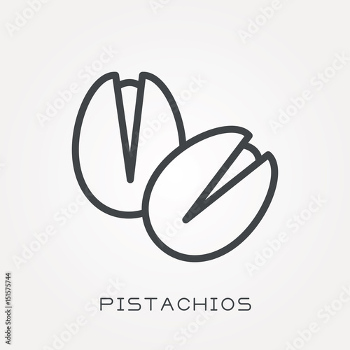 Line icon pistachios