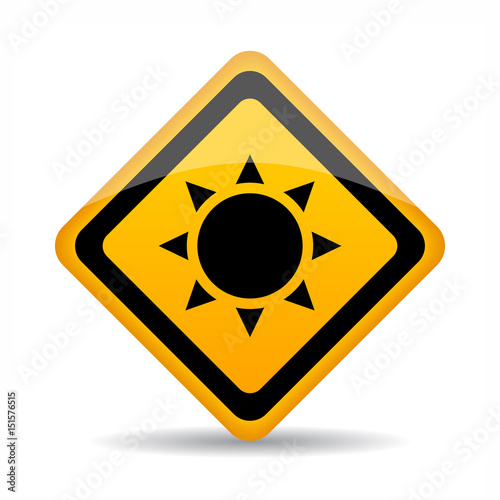 Sun radiation warning sign