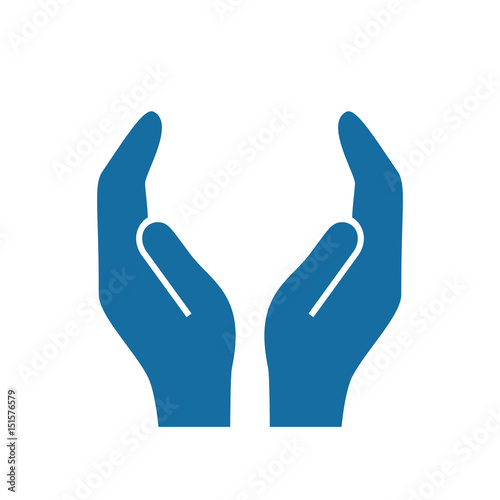Protecting hands vector icon