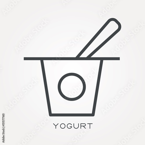 Line icon yogurt