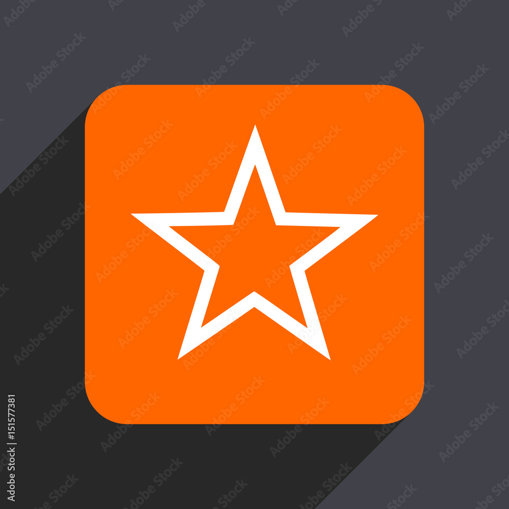 Star orange flat design web icon isolated on gray background Star orange flat design web icon isolated on gray background