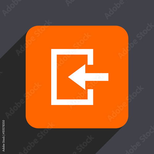 Free Download Enter orange flat design web icon isolated on gray background - GFXLoad