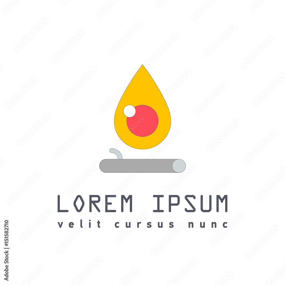 Bonfire flame flat design element
