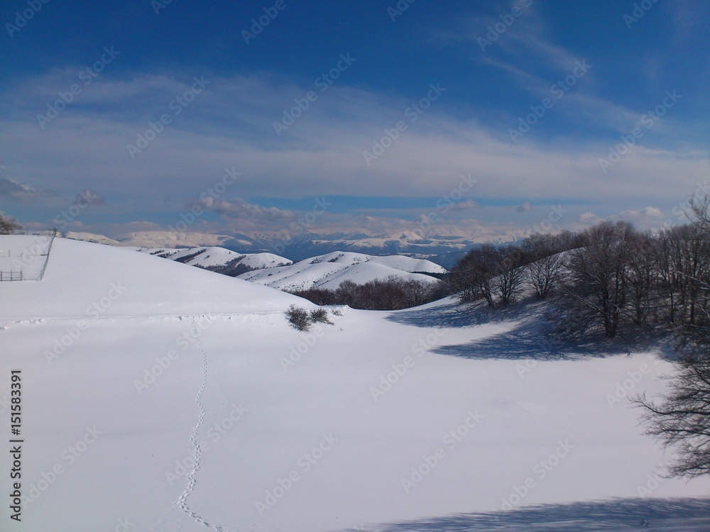 scenic view of montain whit snow and blue sky scenic view of montain whit snow and blue sky