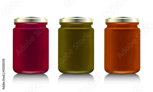 Glass jar with jam