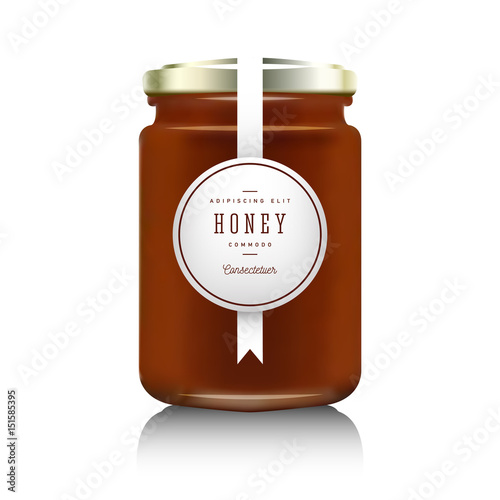 Glass jar with  jam