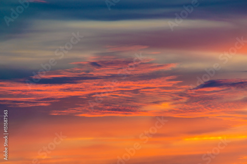 Blue red orange yellow sky sunset sunrise clouds © MXW Photo