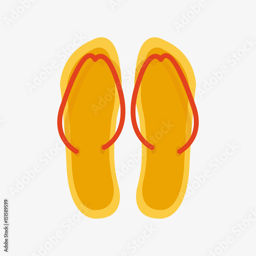 Slippers female multicolored isolated on white casual summer footwear pair design vector