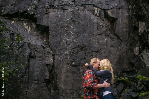 Attractive Young Blond Couple in the Pacific Northwest