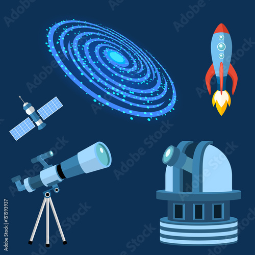 Astrology astronomy icons planet science universe space radar cosmos sign universe vector illustration.