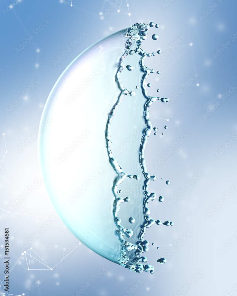 Obraz premium Water splash in the form of a sphere . 3D