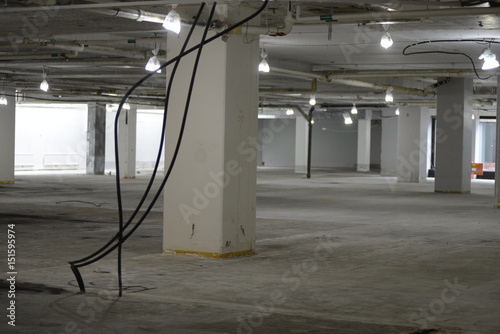 Interior of business center under construction.