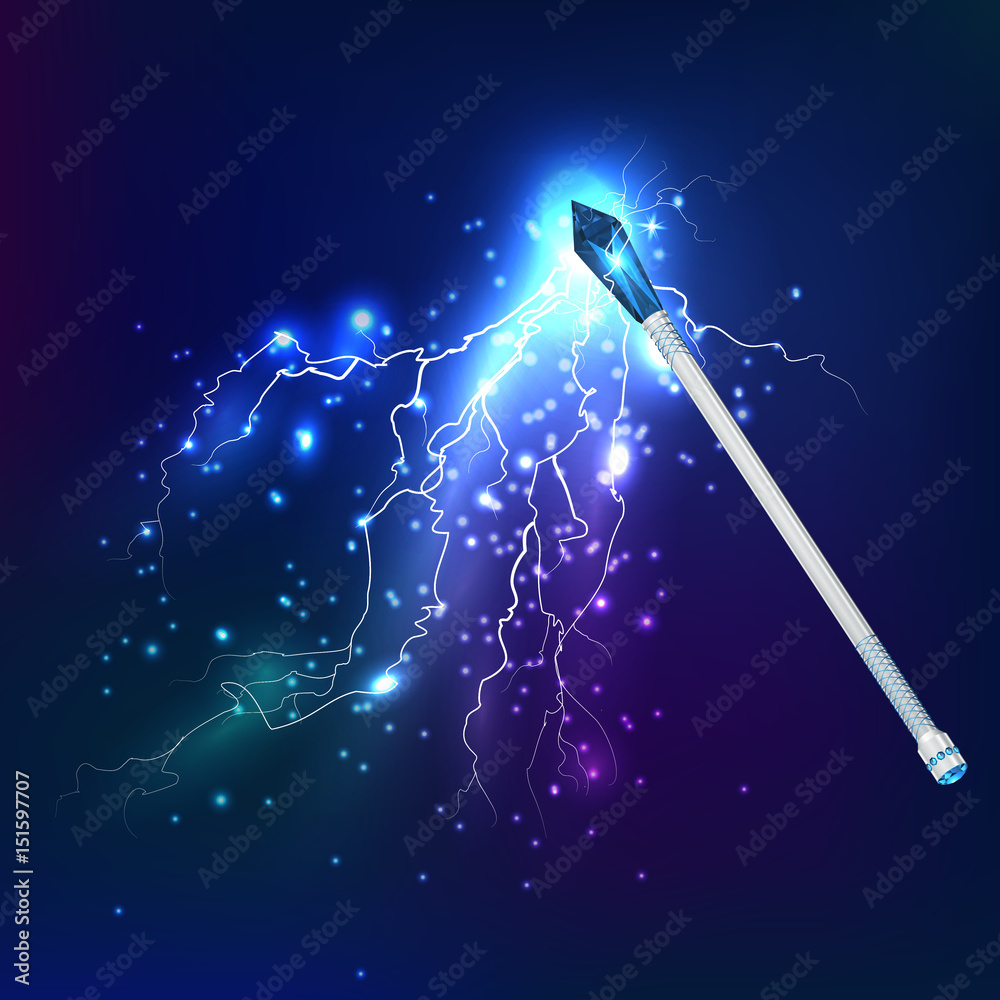 Plakat Magic Wand With Electric Discharge Effect