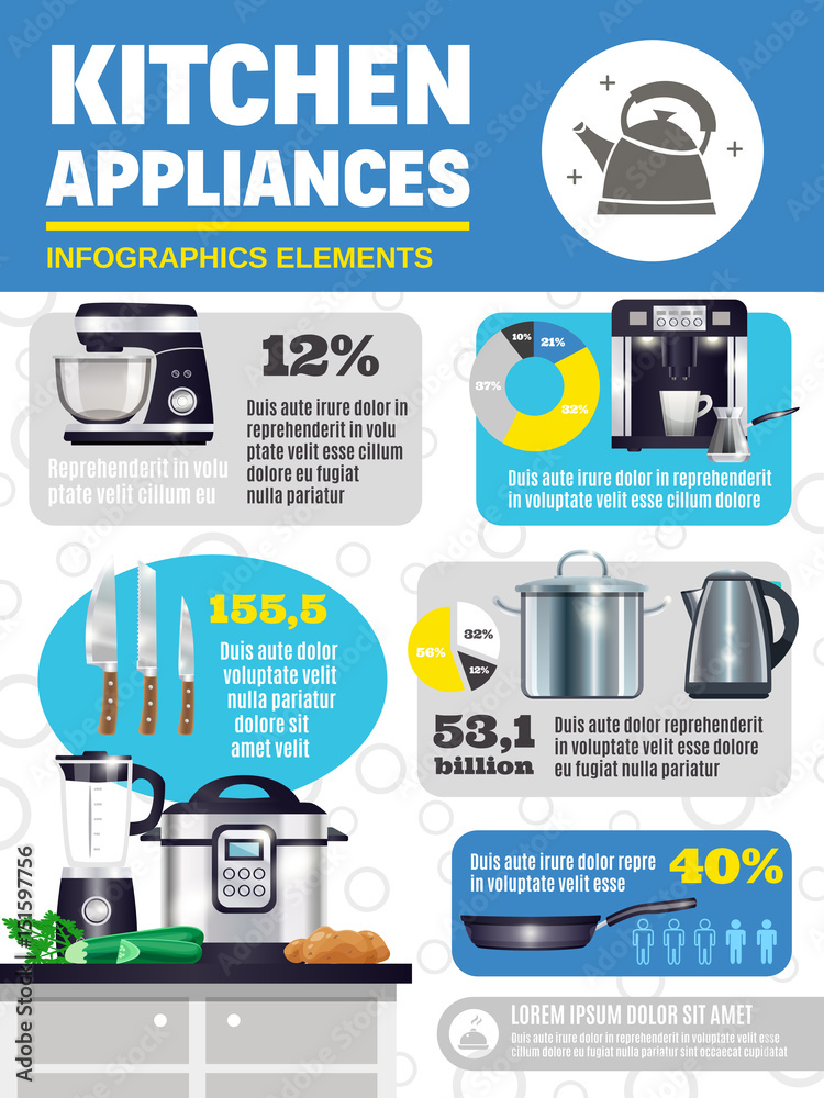 Fototapeta premium Kitchen Appliances Infographics