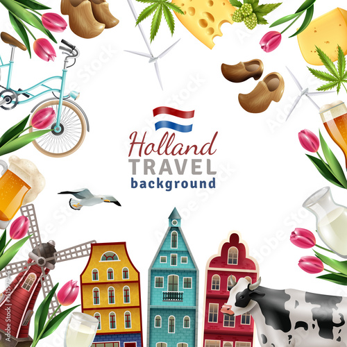 Holland Travel Frame Background Poster