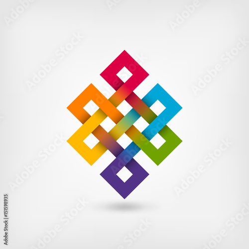 Shrivatsa endless knot in rainbow colors