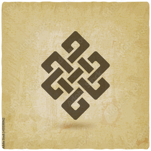 Shrivatsa endless knot vintage background