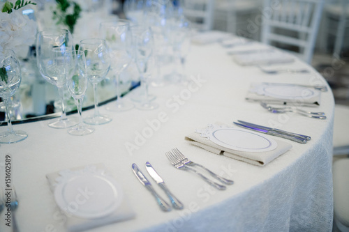 Formal dinner service as at a wedding banquet © niromaks