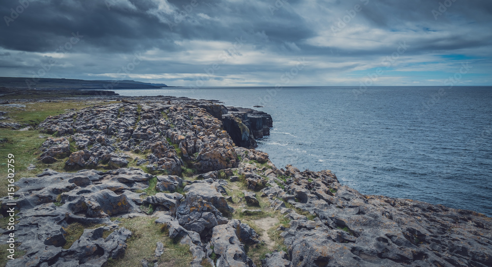 Panoramic view of the cliffs in Doolins Bay