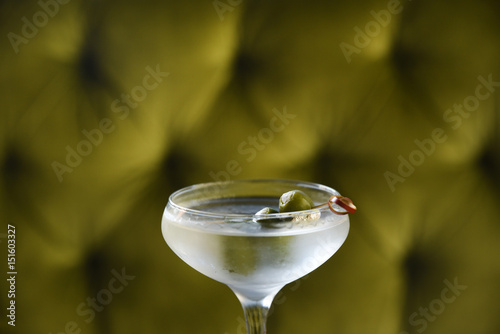 Martini in martini glass, close-up photo
