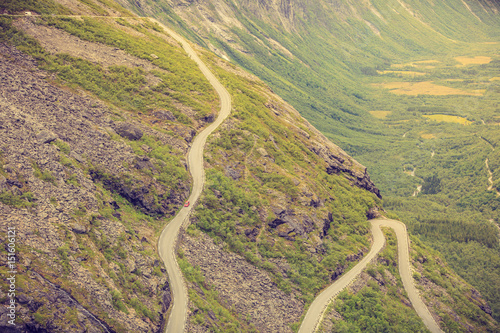 Fototapeta Naklejka Na Ścianę i Meble -  Trolls Path Trollstigen mountain road in Norway
