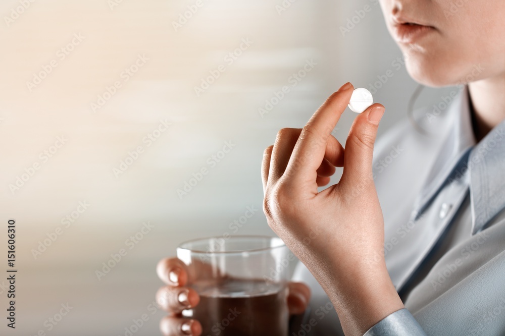 Pill in hand. Pill in hand.