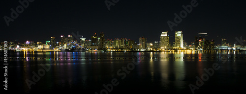 San Diego Skyline at Night from Coronado, California