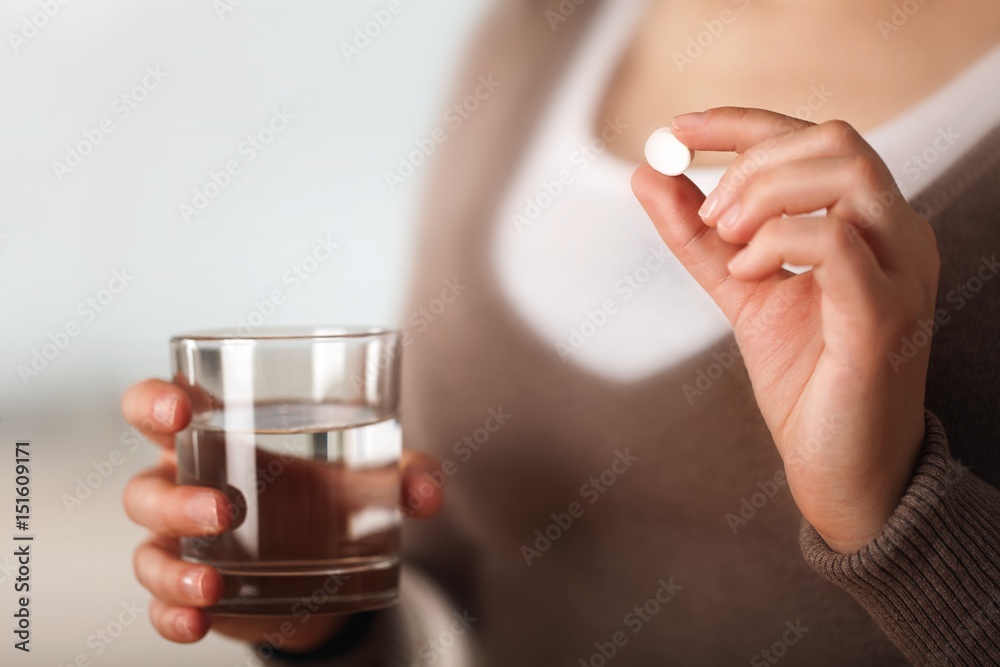 Pill in hand. Pill in hand.