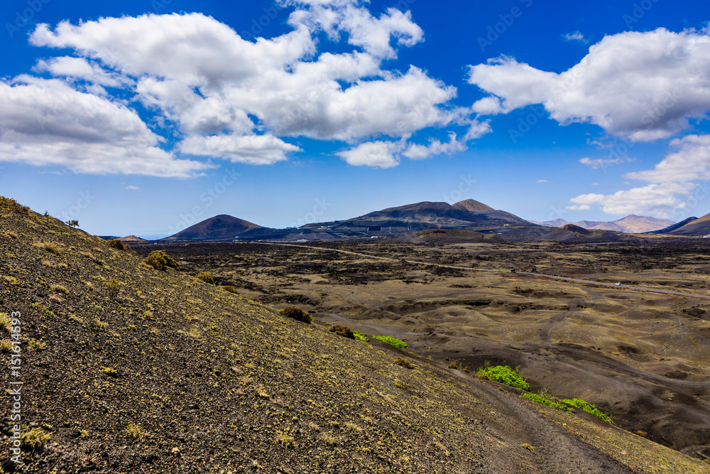 Beautiful colors in the volcanic landscape of Lanzarote.