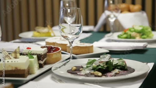 Dishes On The Table In a Restaurant