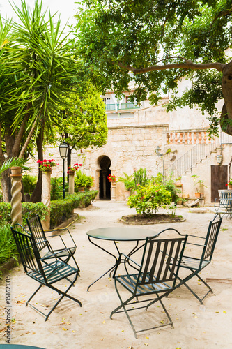 Palma de Mallorca Arab Baths garden patio. © Stockphototrends