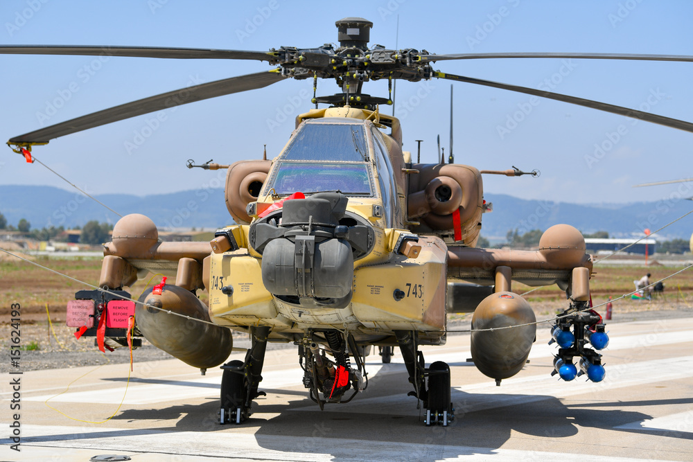 Military helicopter during Israeli 69st independent day exhibition Military helicopter during Israeli 69st independent day exhibition