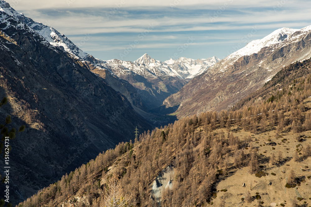 Landscape near Gornergrat, a ridge in Zermatt, Switzerland.