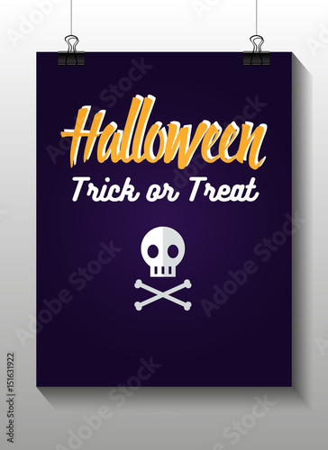 Set of halloween flat icon. Skull