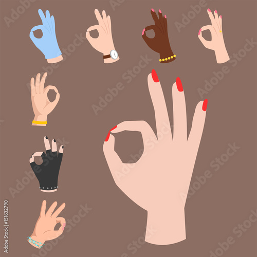 Ok hands success gesture okey yes agreement signal business human agree best approval vector.