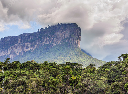 Orographic clouds over of the Anuyan tepui - Venezuela, Latin America photo