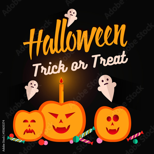 Set of halloween flat icons.