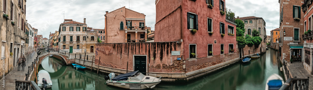 Venetian canal panorama Venetian canal panorama