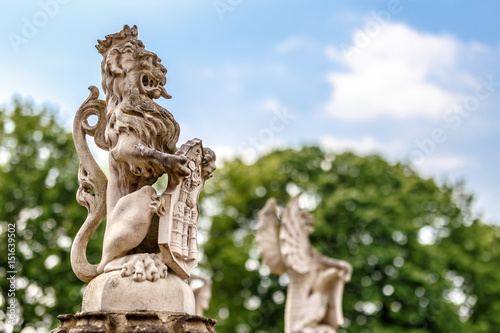 Lion at main gate of Hampton Court photo