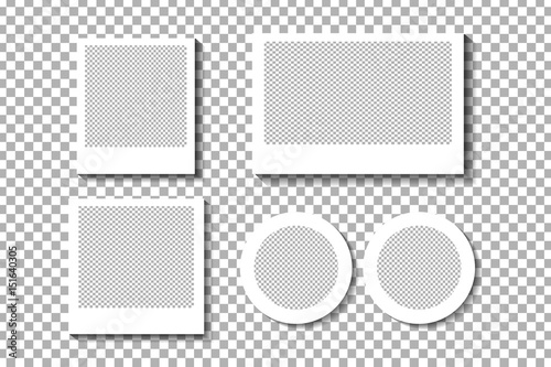 Vector realistic paper white frames on the transparent background for decoration and corporate identity design.