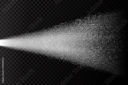 Vector realistic isolated water spray effect on the transparent background.