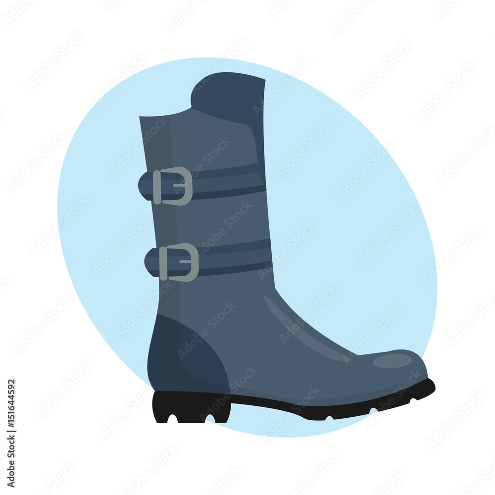 Fashion female boots gray isolated casual foot autumn clothing vector illustration. Fashion female boots gray isolated casual foot autumn clothing vector illustration.