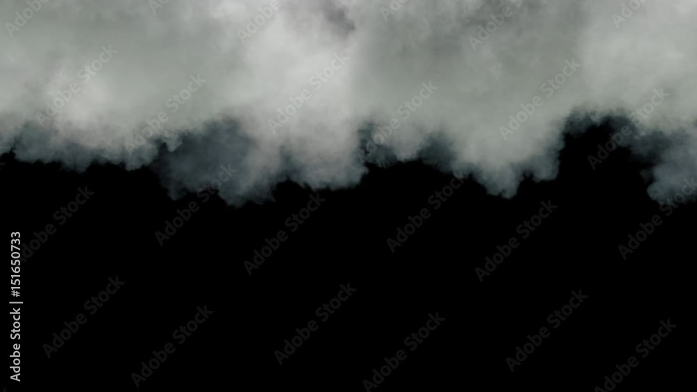 Clouds moving towards the camera / fly through clouds. Separated on pure black background, contains alpha channel.