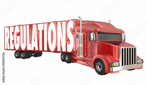 Regulations Trucking Transportation Shipping Laws Rules 3d Illustration photo