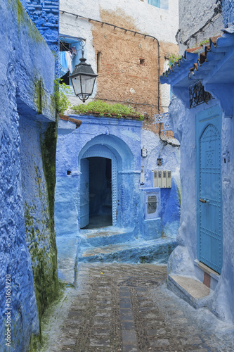 CHEFCHAOUEN, MOROCCO - FEBRUARY 19, 2017: The beautiful blue medina of Chefchaouen in Morocco © LAURA