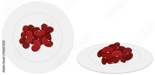 Red beans on the plates
