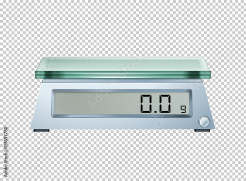 Digital scale on transparent background