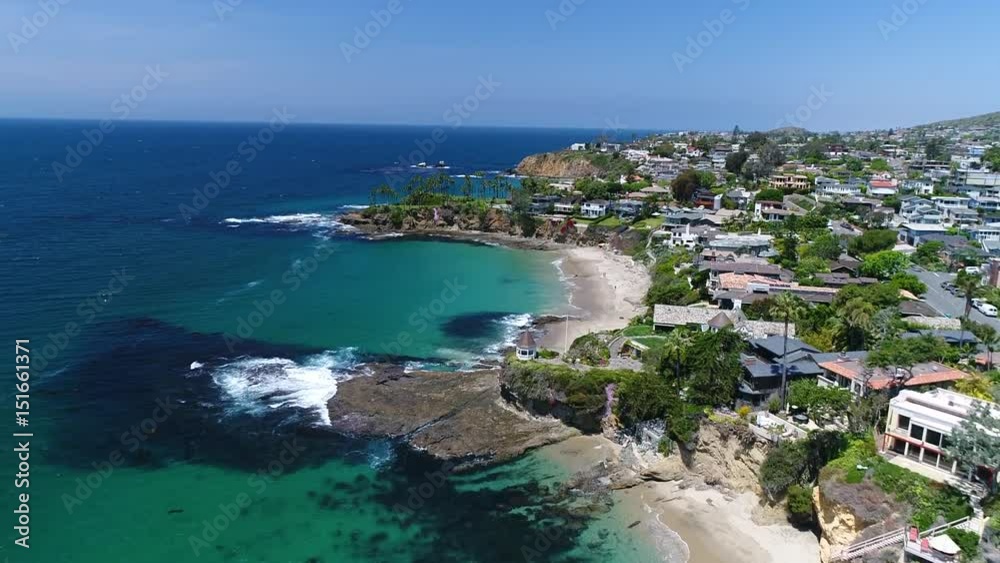 Laguna Beach, Ca Shows Cove (Aerial Video)