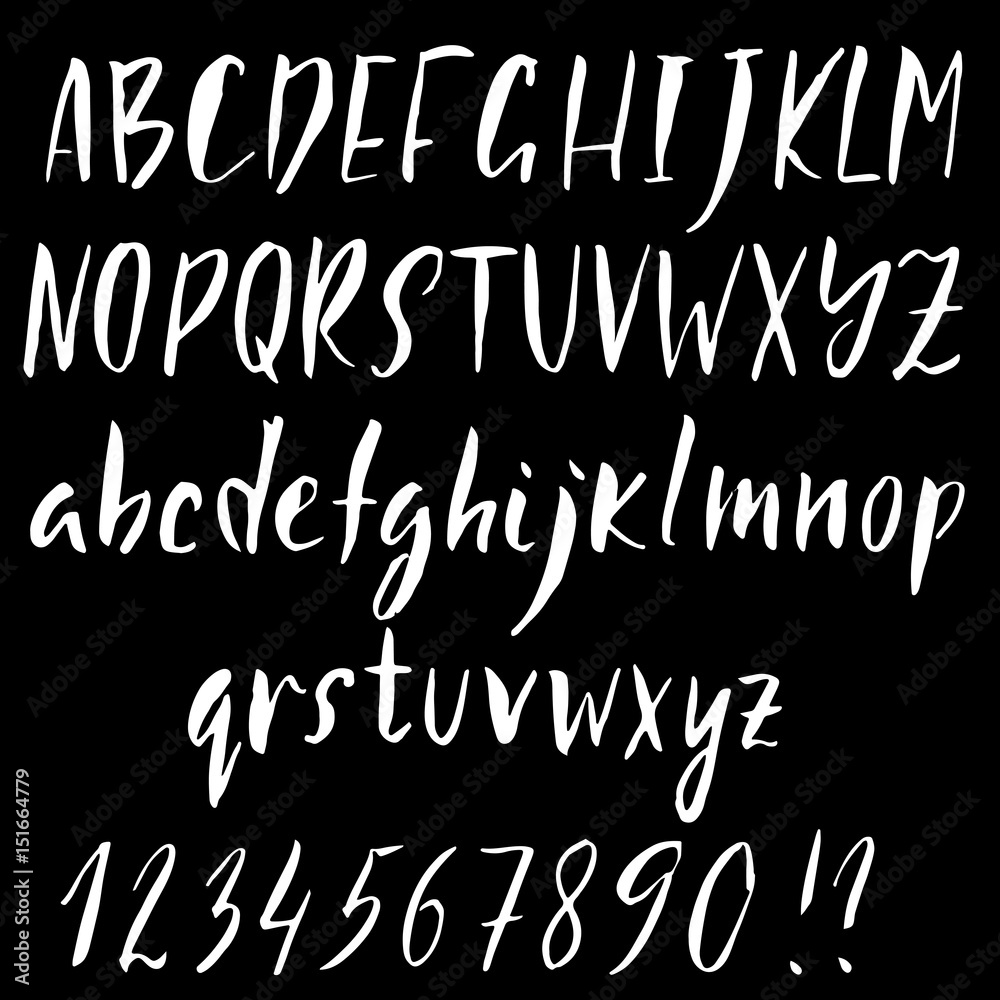 Hand drawn dry brush font. Modern brush lettering. Grunge style alphabet. Vector illustration. Hand drawn dry brush font. Modern brush lettering. Grunge style alphabet. Vector illustration.